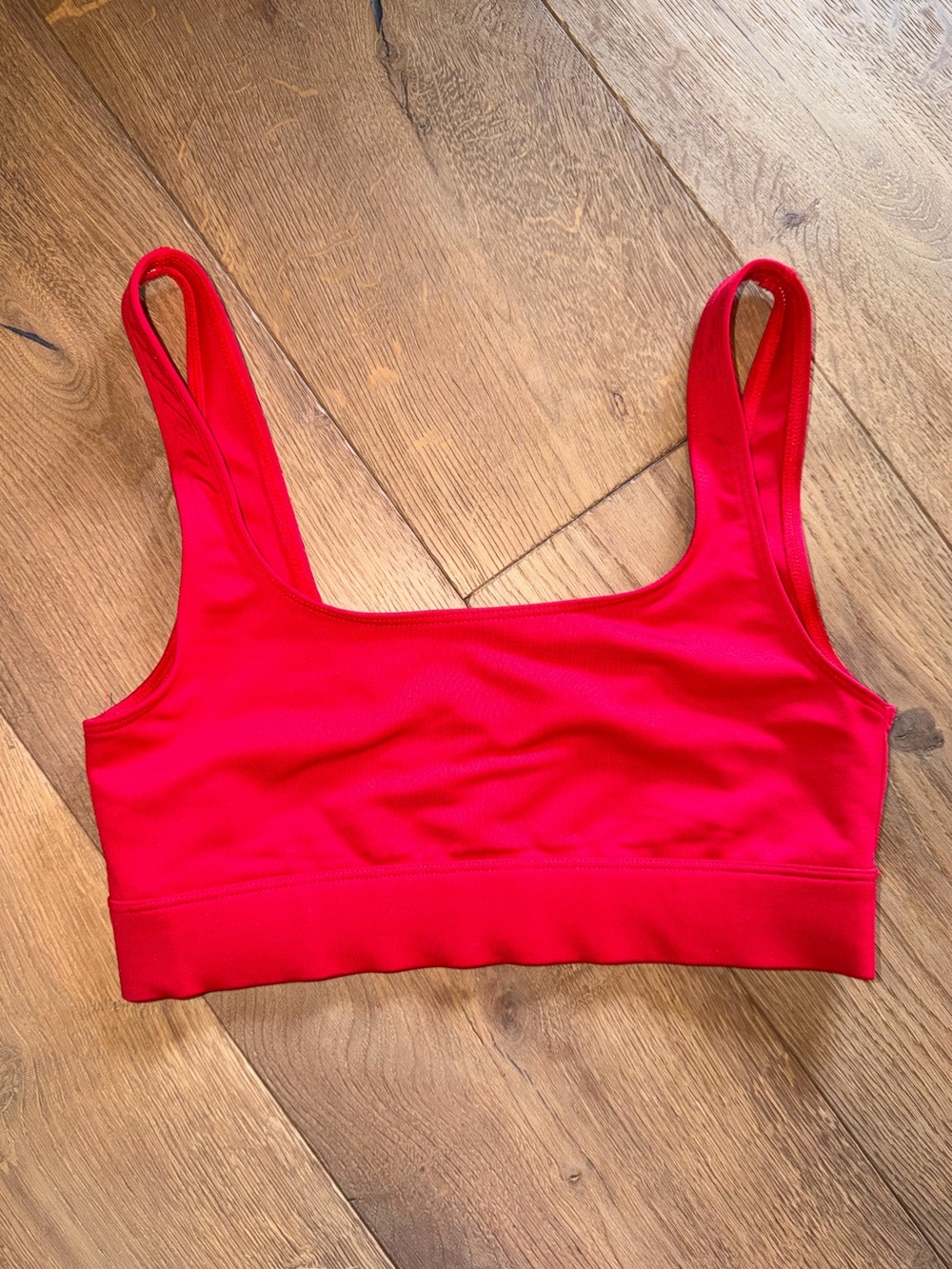 PINK Ultimate Unlined Victoria's Secret Bright Red Scoop Sports Bralette